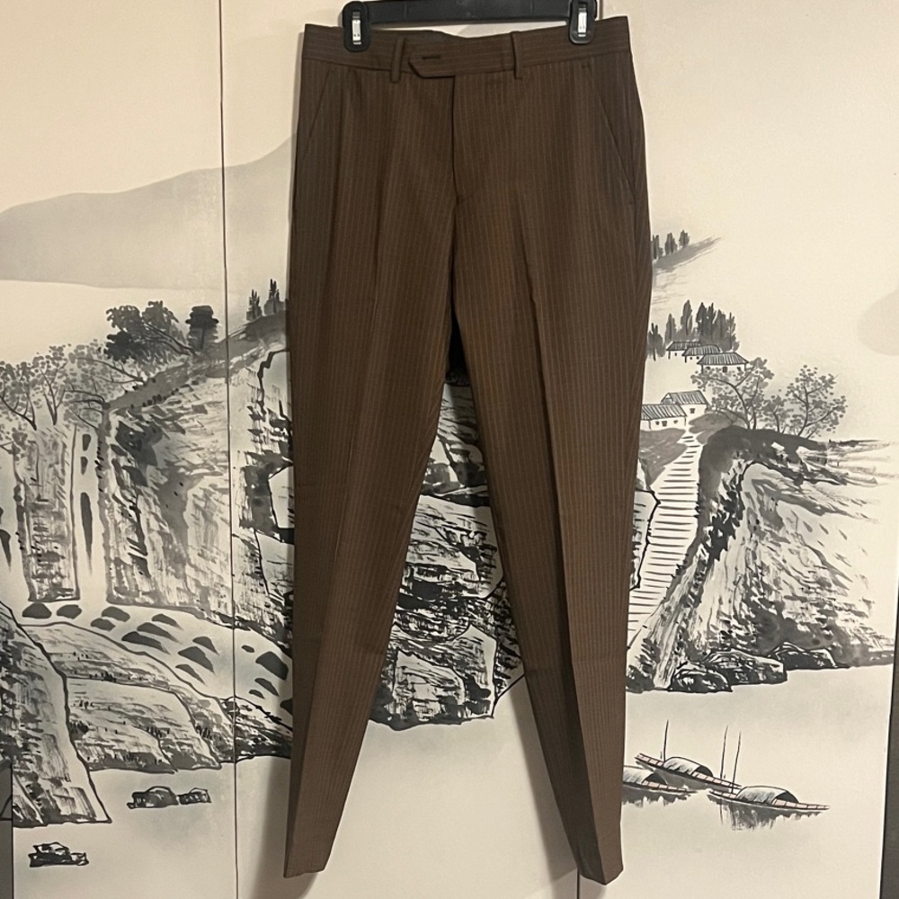 Todd Snyder Brown Pinstripe Dress Pants